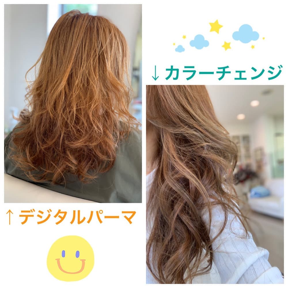 富士市美容室ミッシュヘアーのデジタルパーマとカラーチェンジのイメージ画像